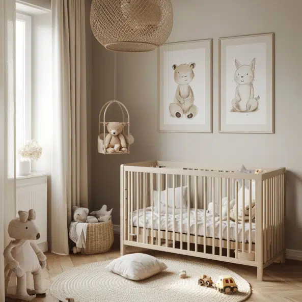 láminas en la habitación del bebé